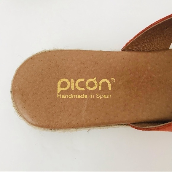 New! Picón Handmade in Spain Leather Espadrilles Straw Studded Braided Sandals - Picture 9 of 11